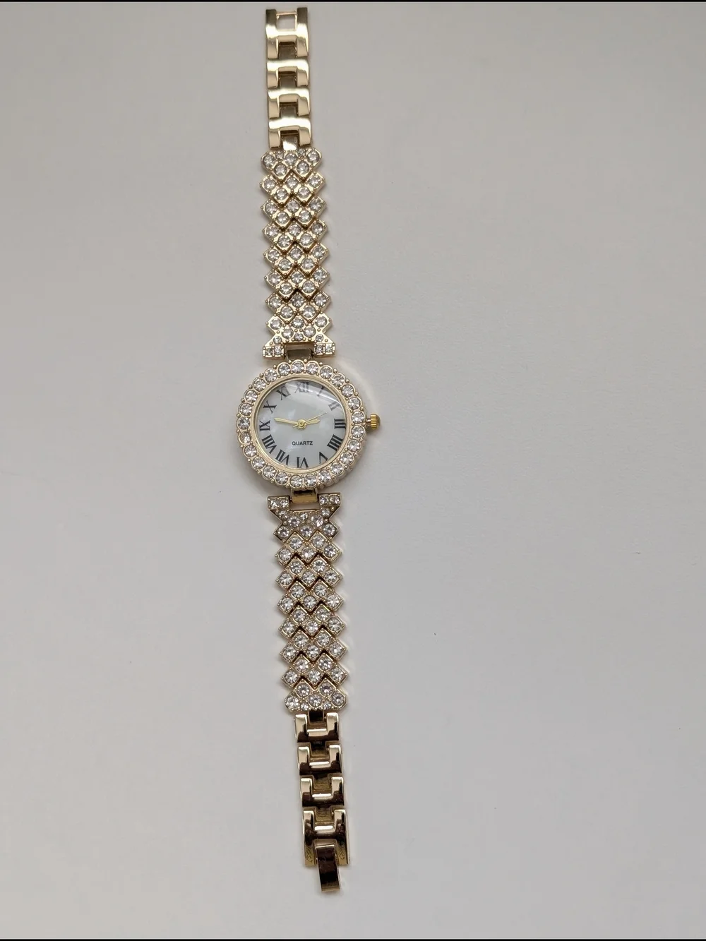 Gold-Tone Crystal Ladies Bracelet Watch - Gold